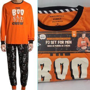 Men’s Boo Crew – 2 Piece Glow in The Dark Halloween Pajama Set – Size Medium